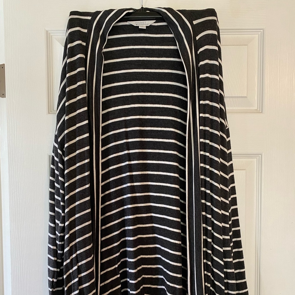 cardigan | dark gray and white | 2X